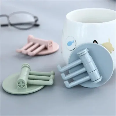 Kitchen & Bathroom Storage Hook Rotatable For Wall (2 pc)